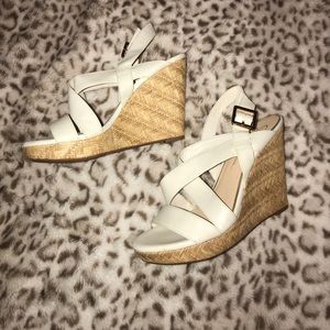 Jessica Simpson White Wedges